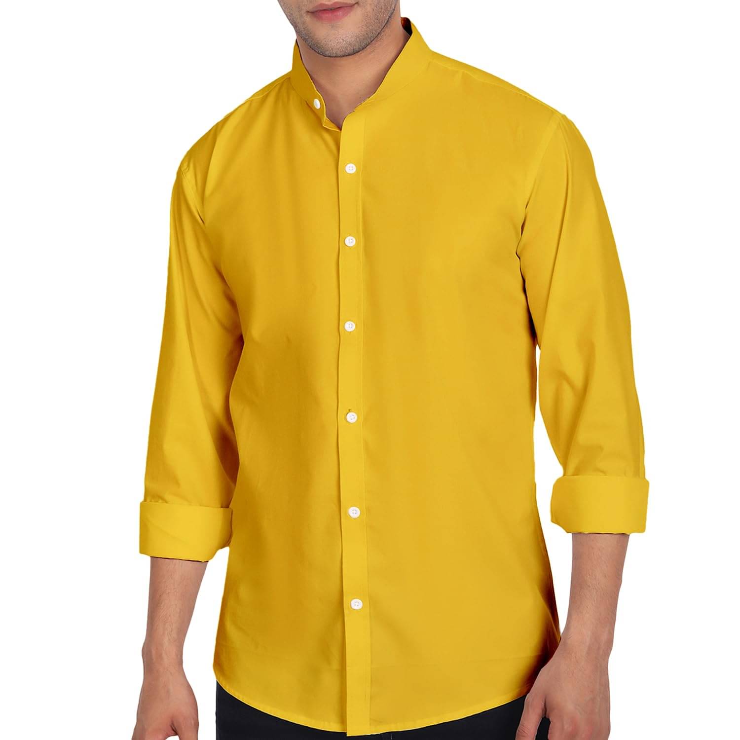 Vida Loca Cotton Blend Slim Fit Solids Full Sleeves Men's Casual Shirt - Mustard ( Pack of 1 ) Vida Loca Cotton Blend Slim Fit Solids Full Sleeves Men's Casual Shirt - Mustard ( Pack of 1 )