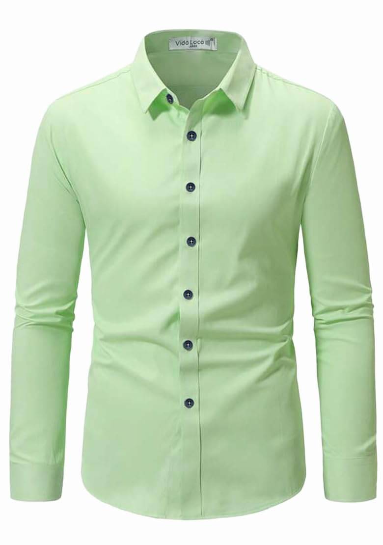 Vida Loca Cotton Blend Slim Fit Solids Full Sleeves Men's Casual Shirt - Mehandi ( Pack of 1 ) Vida Loca Cotton Blend Slim Fit Solids Full Sleeves Men's Casual Shirt - Mehandi ( Pack of 1 )