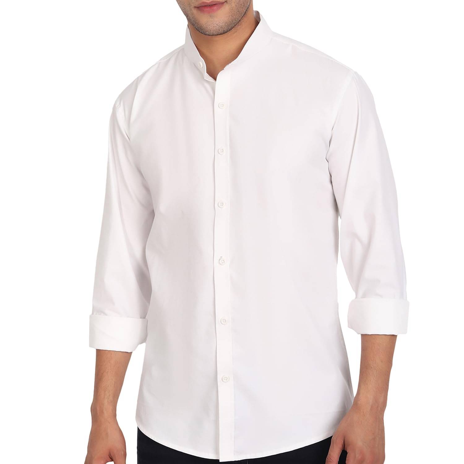 Vida Loca Cotton Blend Slim Fit Solids Full Sleeves Men's Casual Shirt - White ( Pack of 1 )     			Vida Loca Cotton Blend Slim Fit Solids Full Sleeves Men's Casual Shirt - White ( Pack of 1 )
