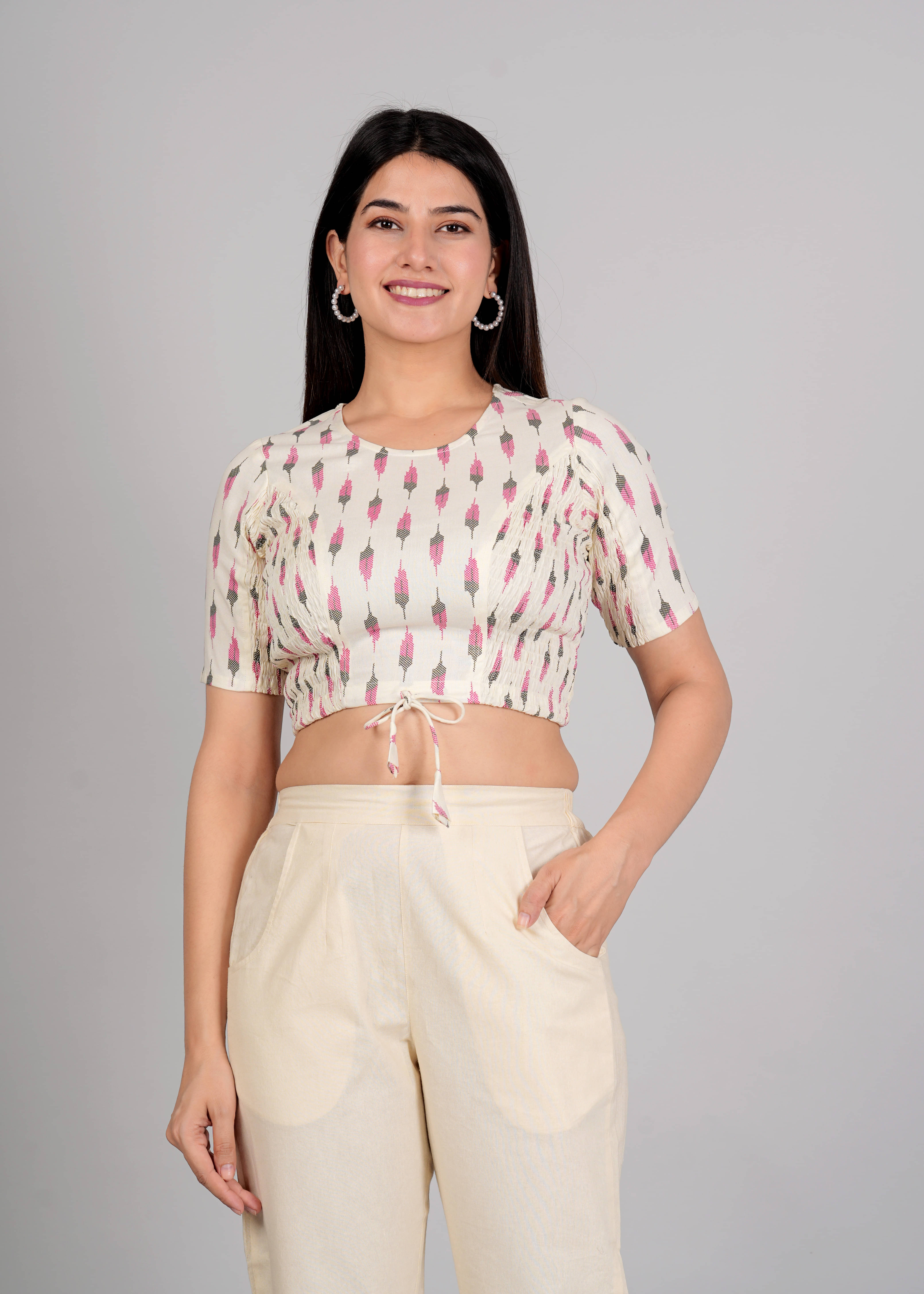 Yash Gallery White Readymade without Pad Rayon Women's Blouse ( Pack of 1 ) Yash Gallery White Readymade without Pad Rayon Women's Blouse ( Pack of 1 )