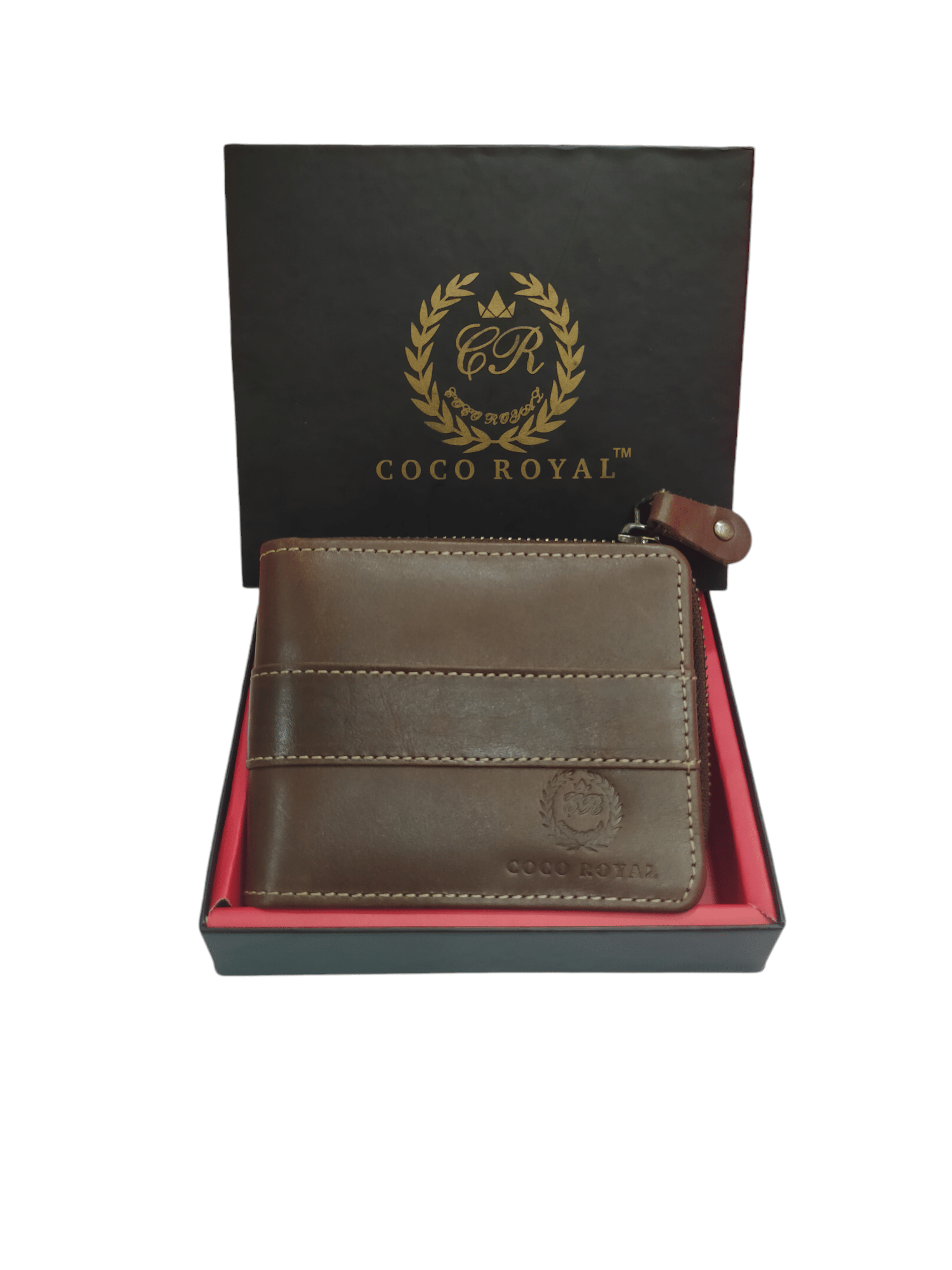     			COCO ROYAL Leather Brown Women's Zip Around Wallet ( Pack of 1 )