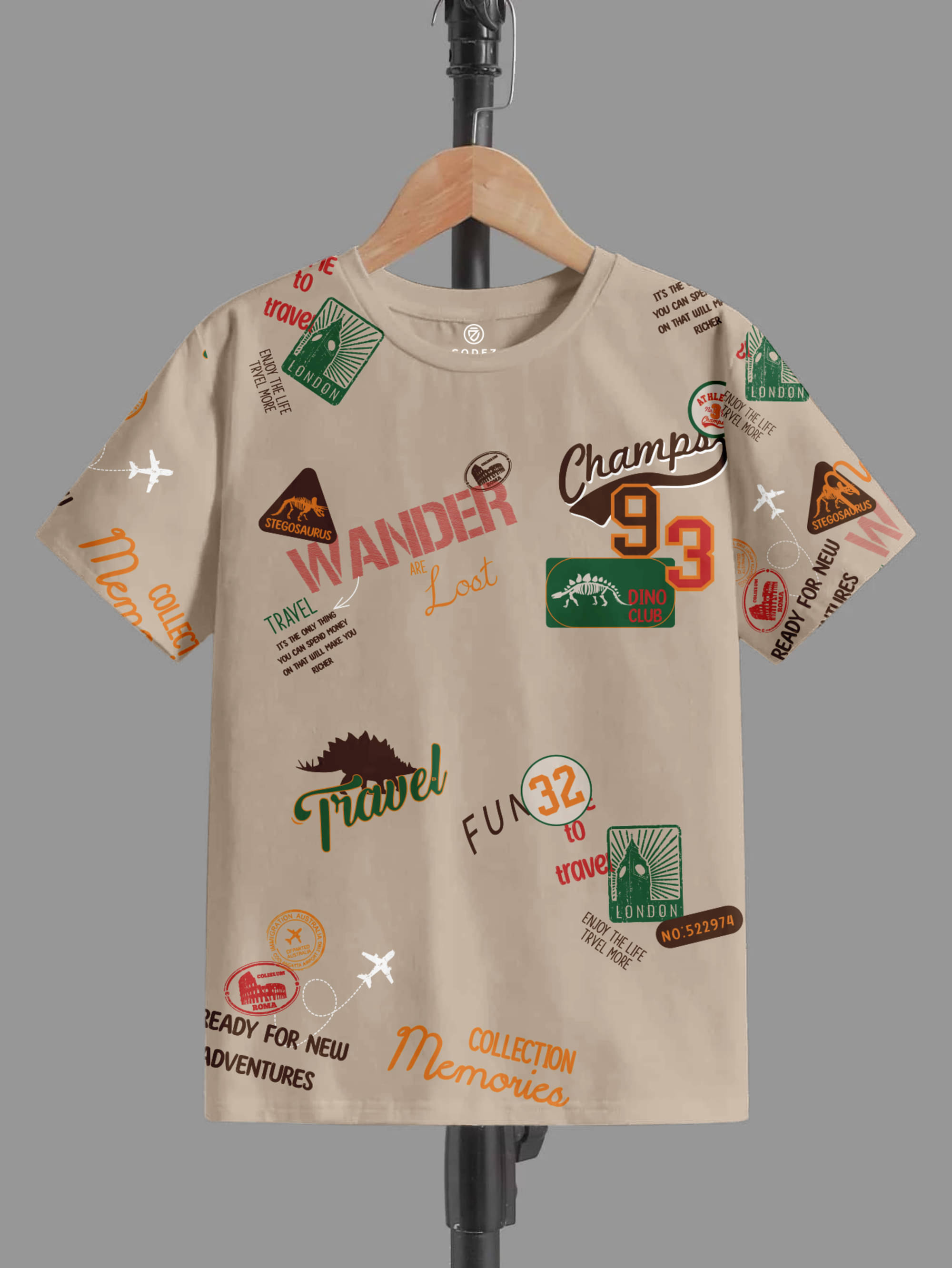     			CODEZ Pack of 1 Boys Cotton T-Shirt ( Beige )