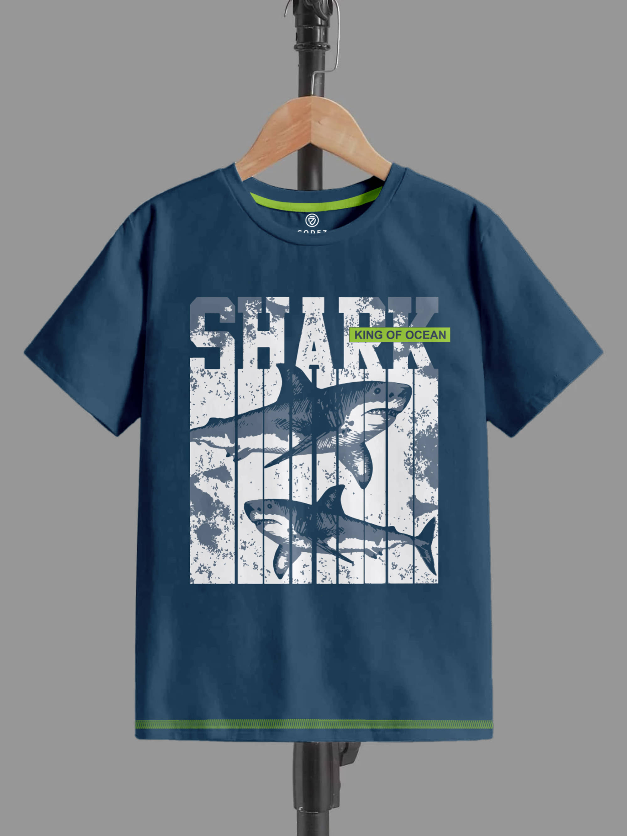    			CODEZ Pack of 1 Boys Cotton T-Shirt ( Denim Blue )