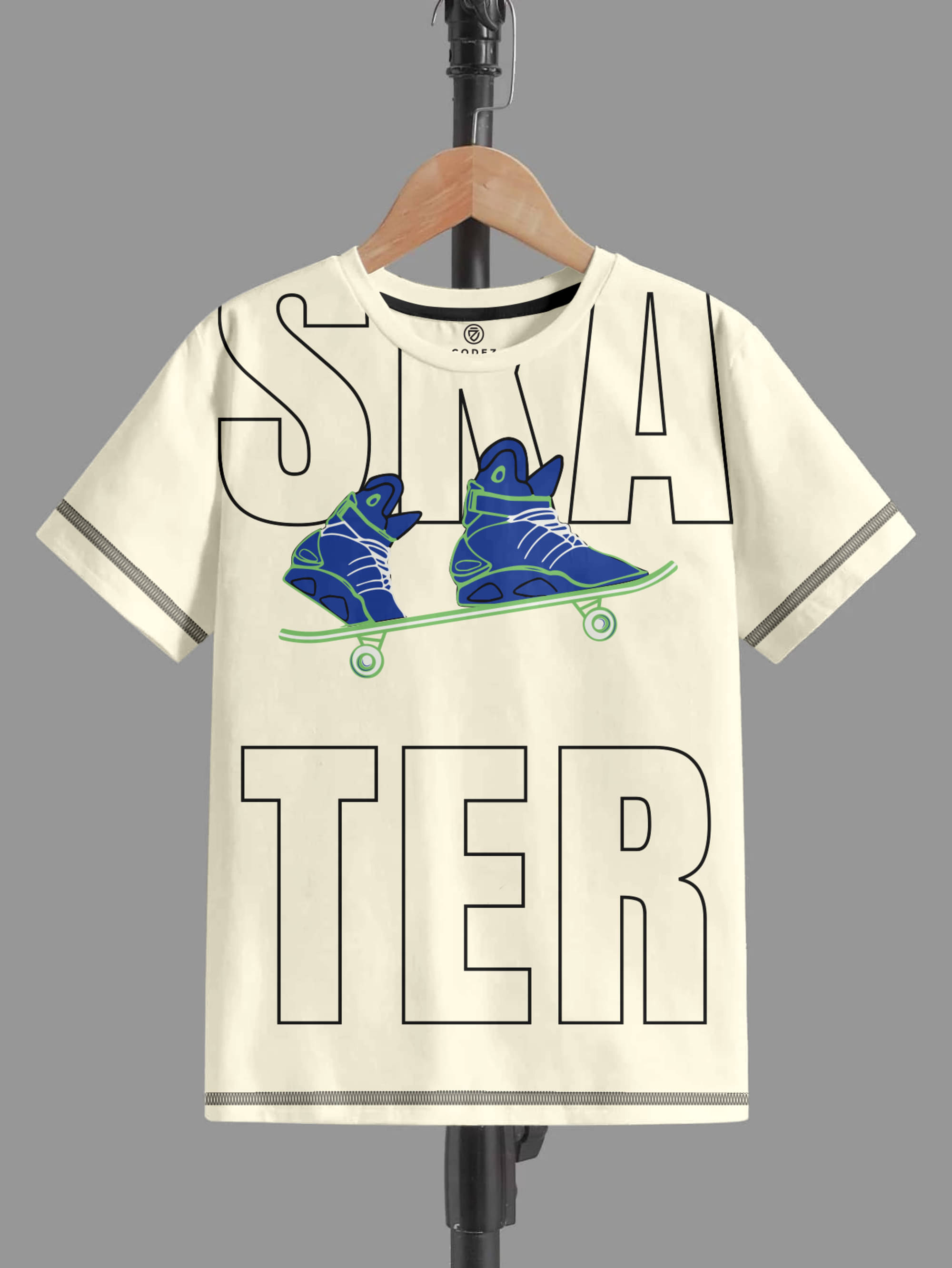    			CODEZ Pack of 3 Boys Cotton T-Shirt ( Off White )