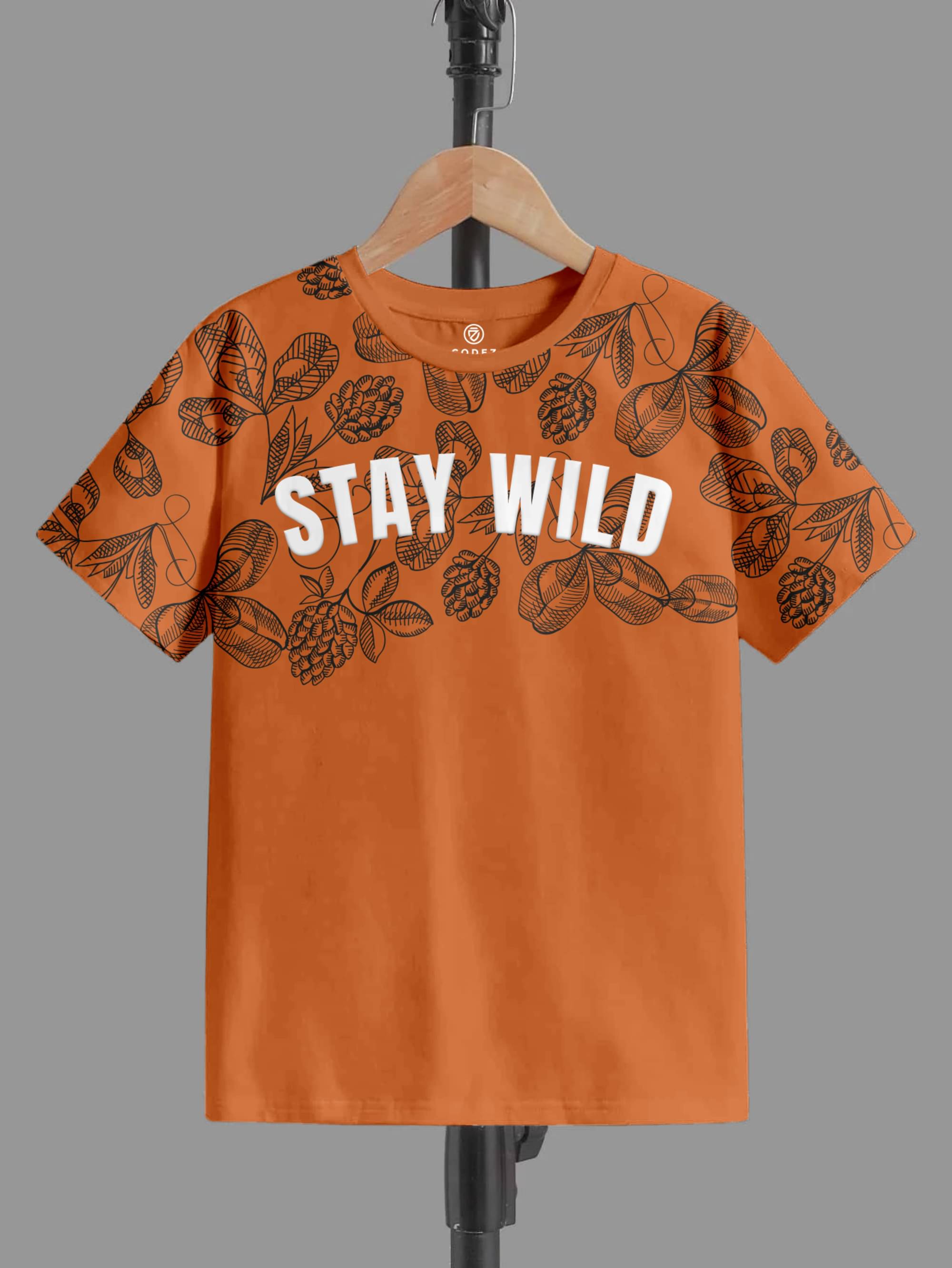     			CODEZ Pack of 1 Boys Cotton T-Shirt ( Rust )