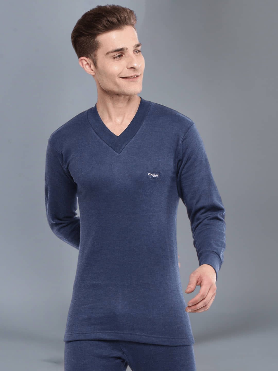 Dollar Pack of 1 Cotton Blend Men's Thermal Tops ( Blue )