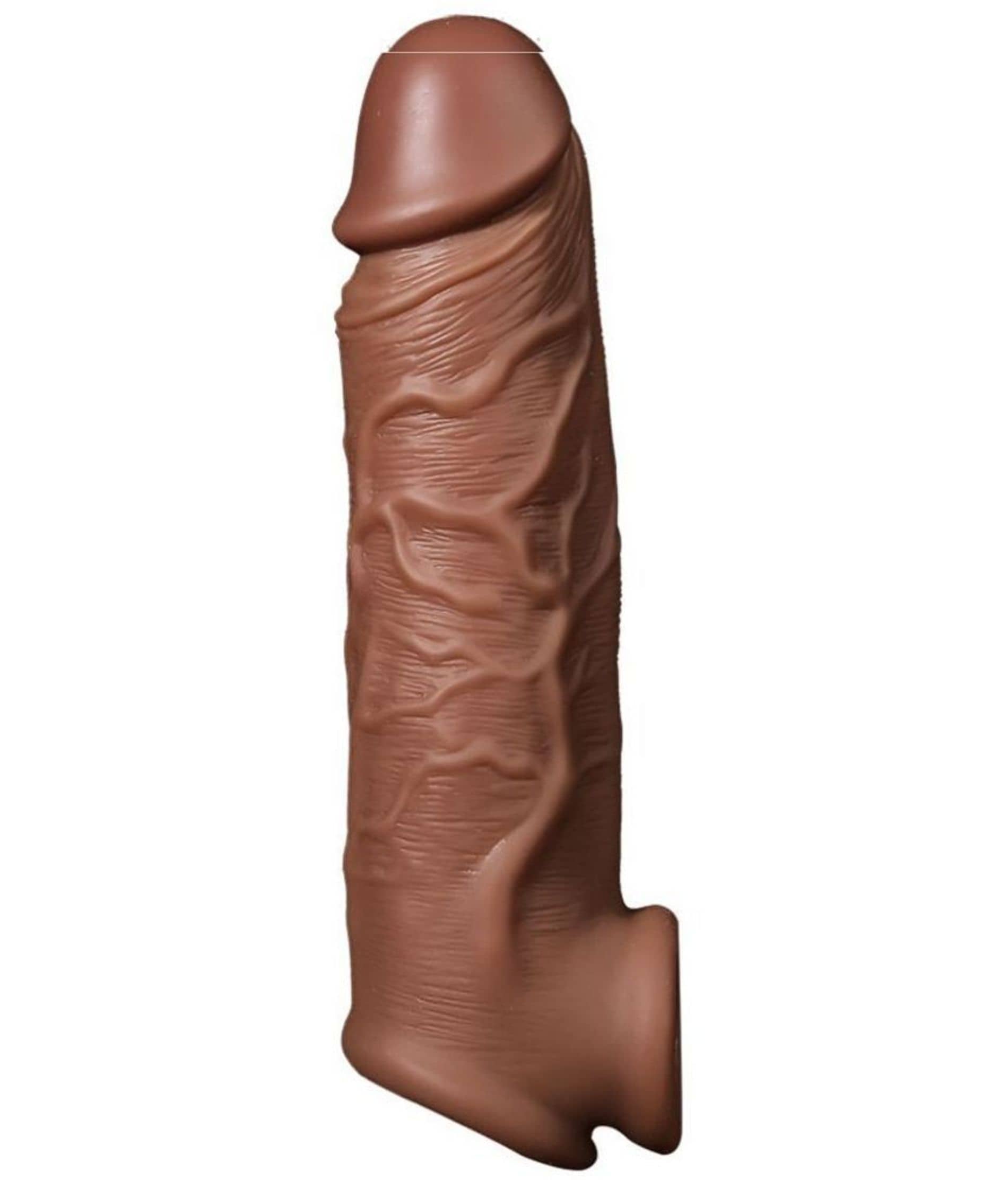 Double Hole Indian Dark Chocolate 6.5 Inch Flexible Pe nis Extender Sleeve BY-SEX TANTRA