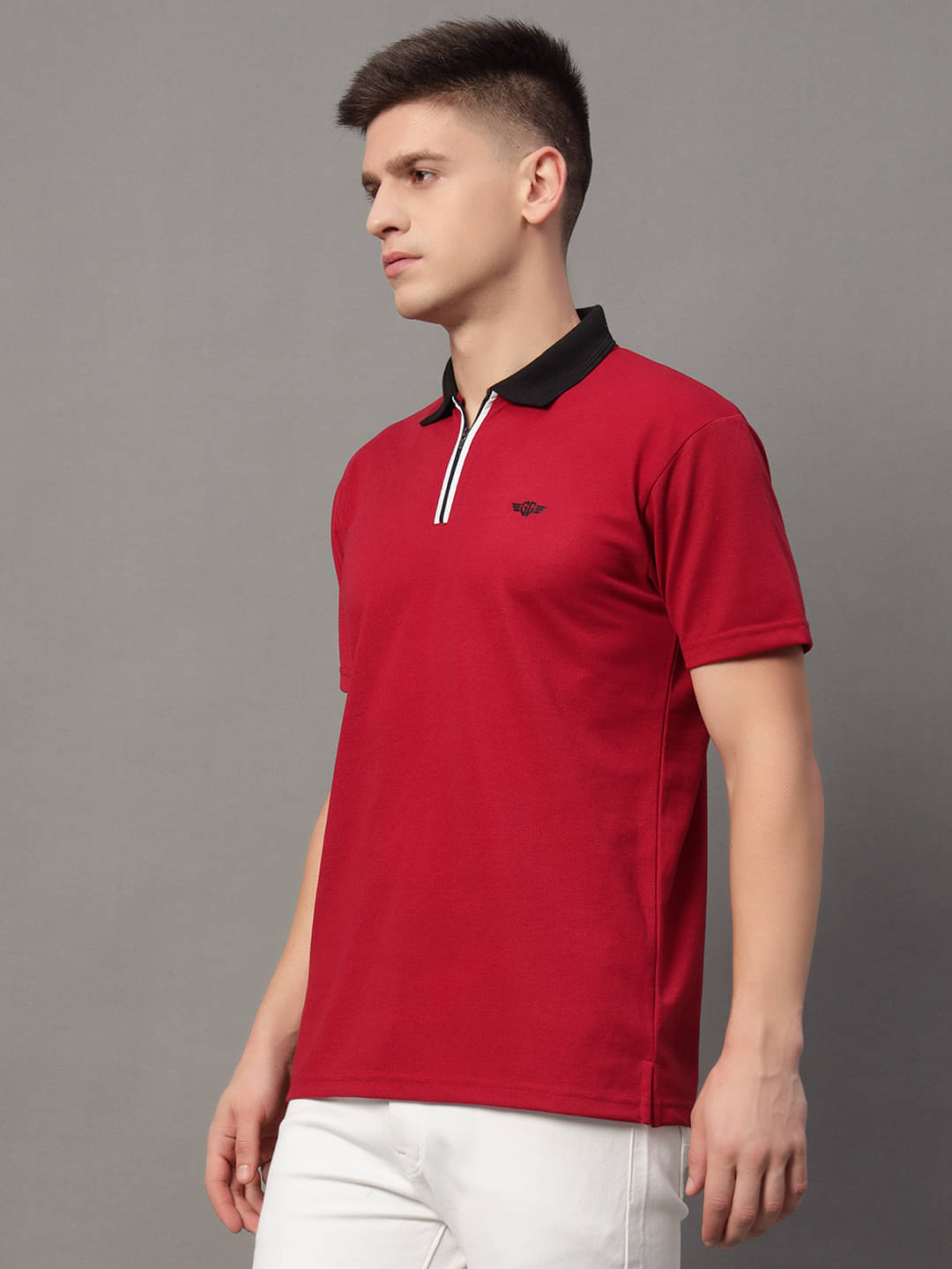 GET GOLF Pack of 1 Cotton Blend Regular Fit Solid Half Sleeves Men's Polo T Shirt ( Maroon ) GET GOLF Pack of 1 Cotton Blend Regular Fit Solid Half Sleeves Men's Polo T Shirt ( Maroon )