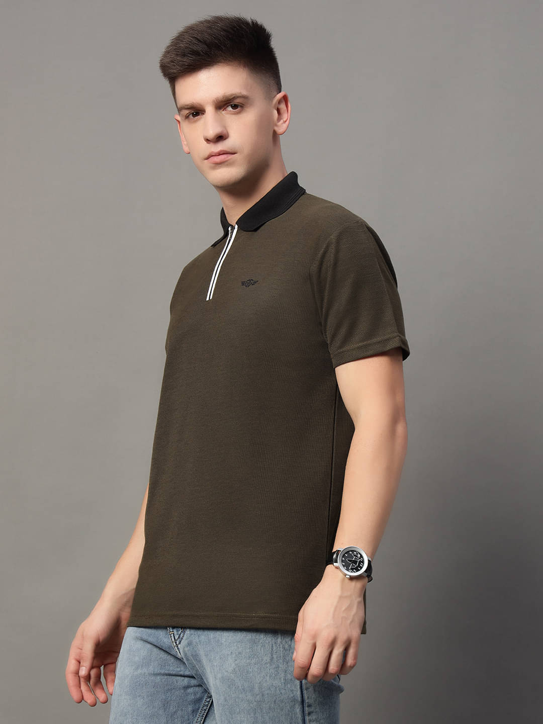 GET GOLF Pack of 1 Cotton Blend Regular Fit Solid Half Sleeves Men's Polo T Shirt ( Olive ) GET GOLF Pack of 1 Cotton Blend Regular Fit Solid Half Sleeves Men's Polo T Shirt ( Olive )