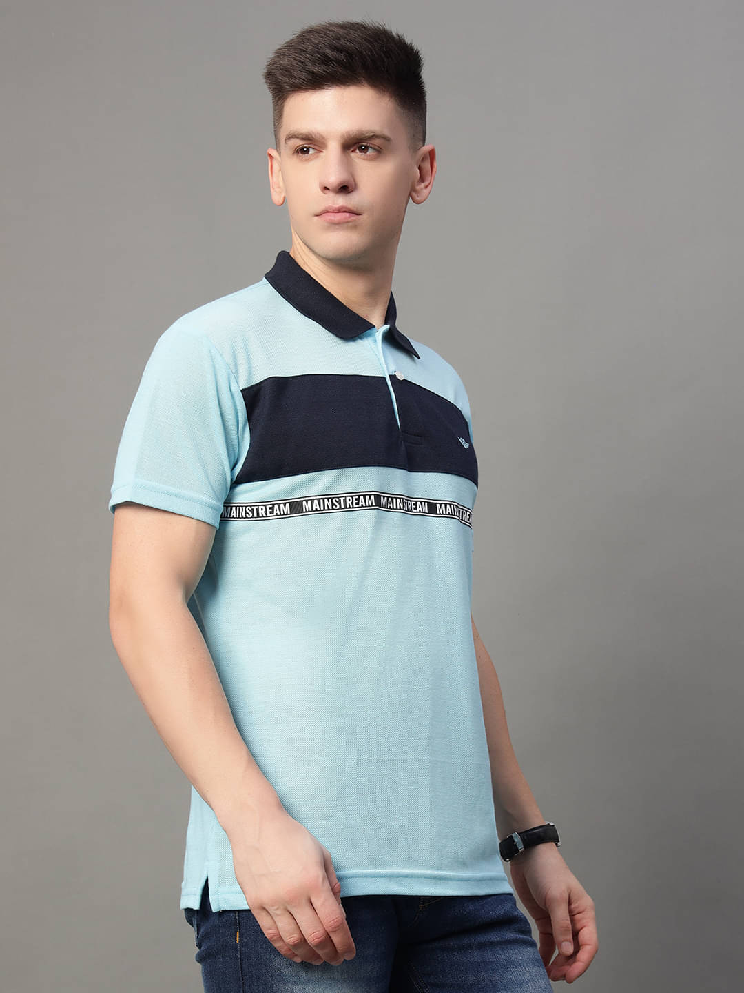 GET GOLF Pack of 1 Cotton Blend Regular Fit Colorblock Half Sleeves Men's Polo T Shirt ( Aqua ) GET GOLF Pack of 1 Cotton Blend Regular Fit Colorblock Half Sleeves Men's Polo T Shirt ( Aqua )