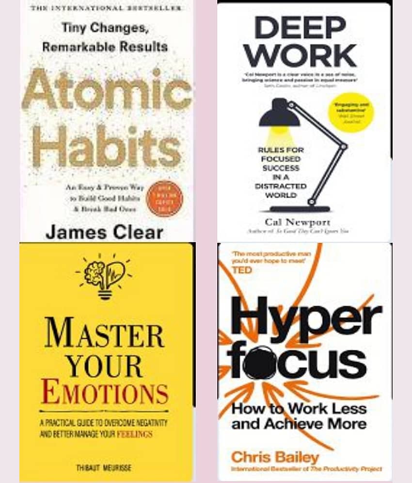 Hyperfocus + Atomic Habits + Master Your Emotions + Deep Work - Stationery | Buy online on ZillyBuy