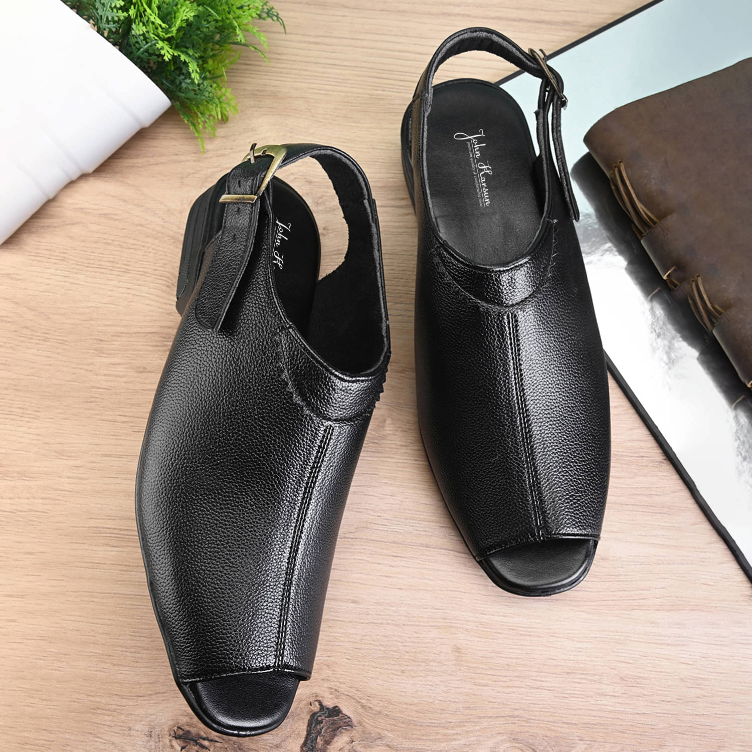     			John Karsun - Black Men's Sandals