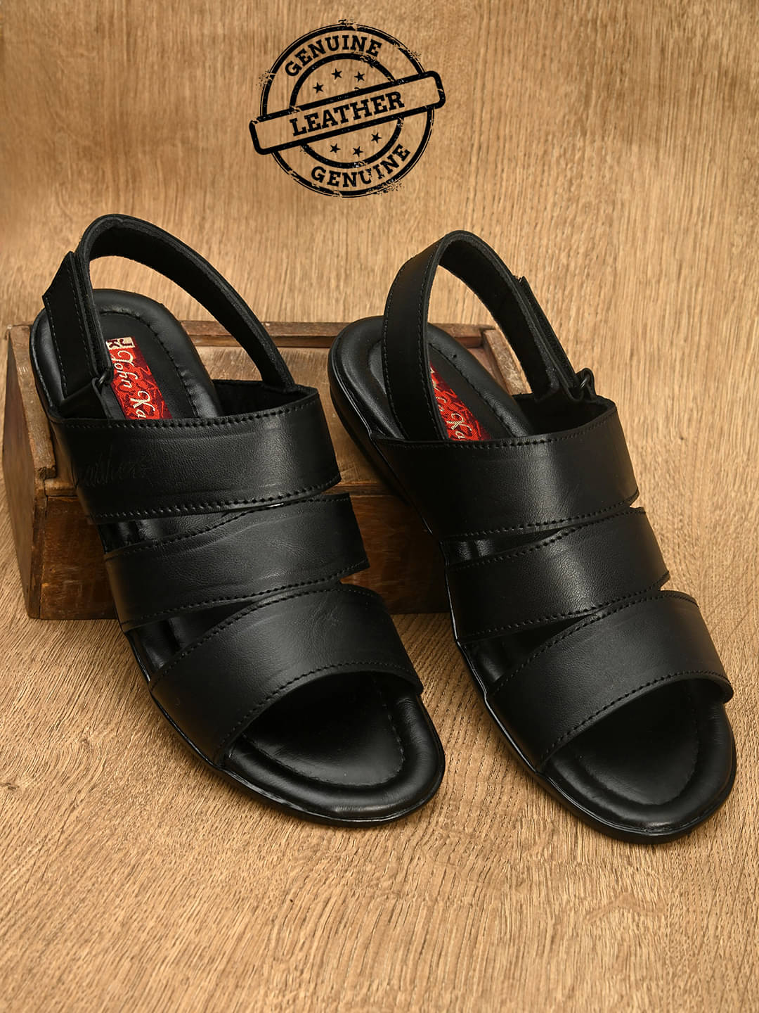     			John Karsun - Black Men's Sandals