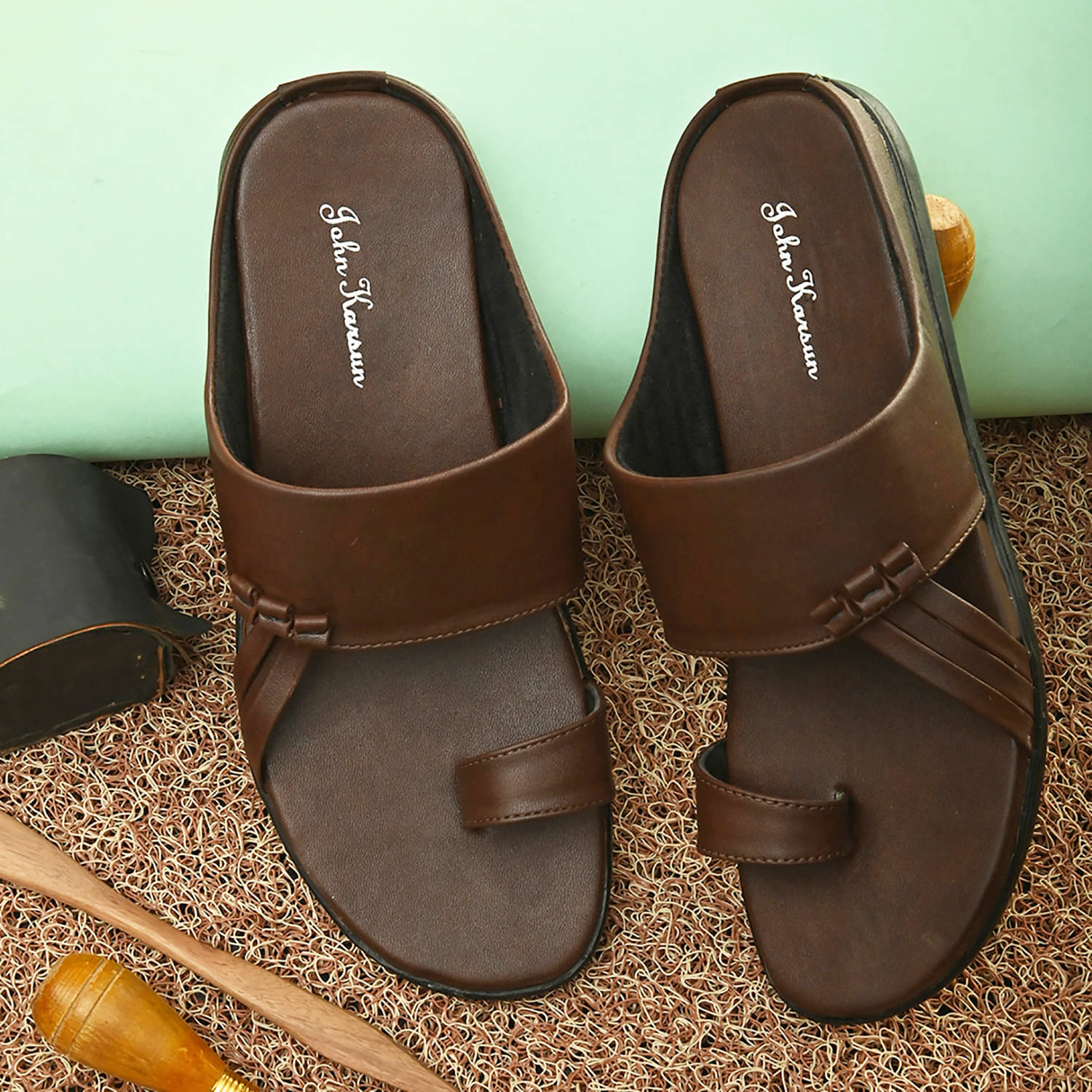     			John Karsun - Brown Men's Sandals