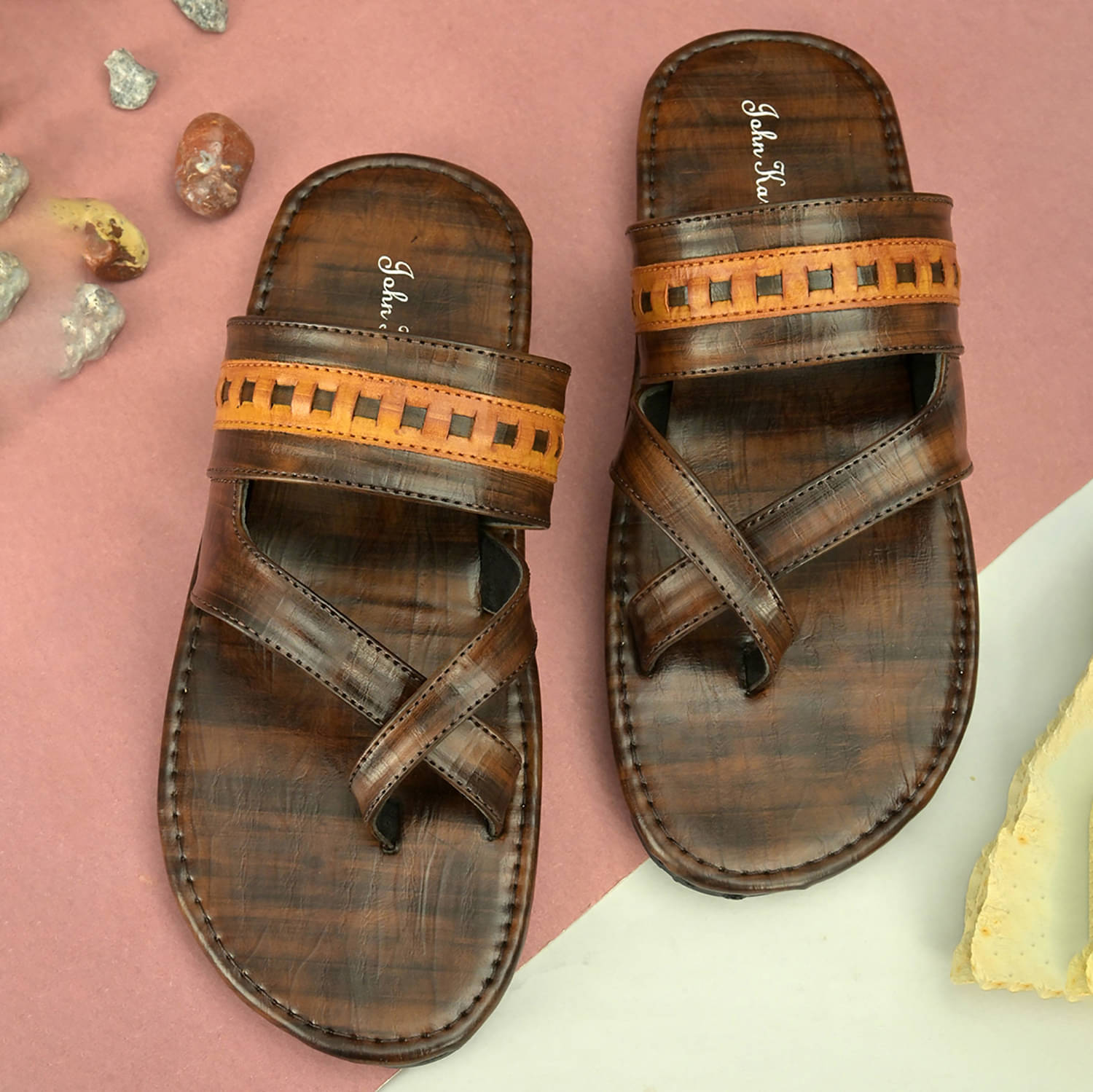     			John Karsun - Brown Men's Sandals