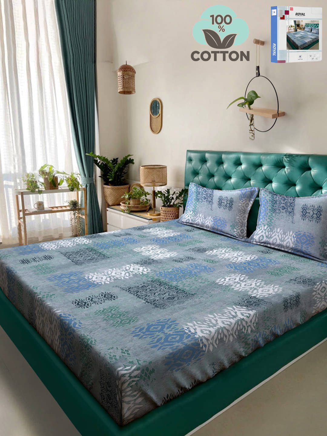 Klotthe Cotton 1 Double Bedsheet with 2 Pillow Covers ( Blue ) Klotthe Cotton 1 Double Bedsheet with 2 Pillow Covers ( Blue )