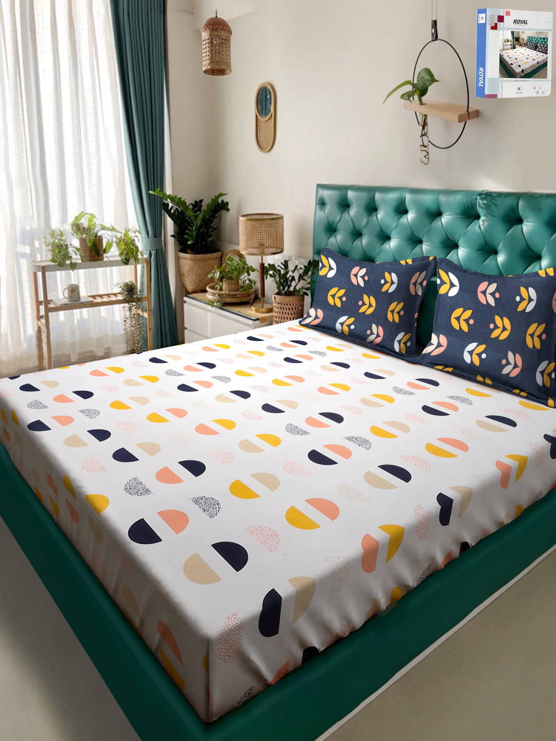 Klotthe Poly Cotton 1 Double Bedsheet with 2 Pillow Covers ( White ) Klotthe Poly Cotton 1 Double Bedsheet with 2 Pillow Covers ( White )