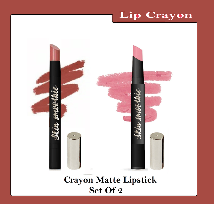     			SKIN SMOOTHIE Matte Finish, Longwear Lip Crayon ,Nude Brown & berry , 2.5 (g),Pack of 2
