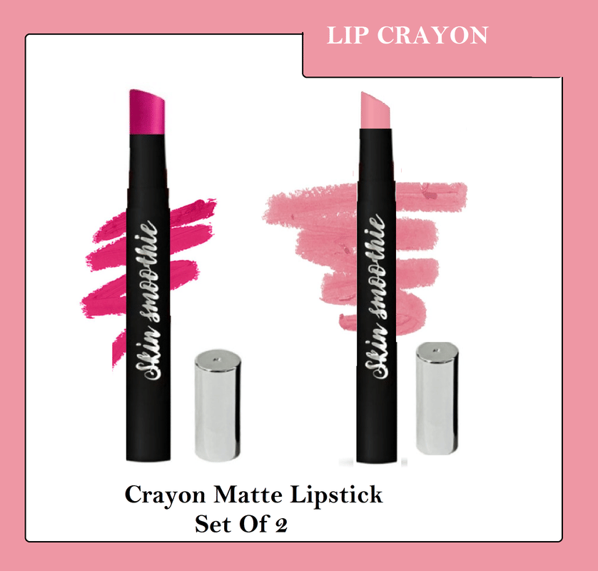    			SKIN SMOOTHIE Matte Finish, Longwear Lip Crayon ,Hot Pink & Coral , 2.5 (g),Pack of 2