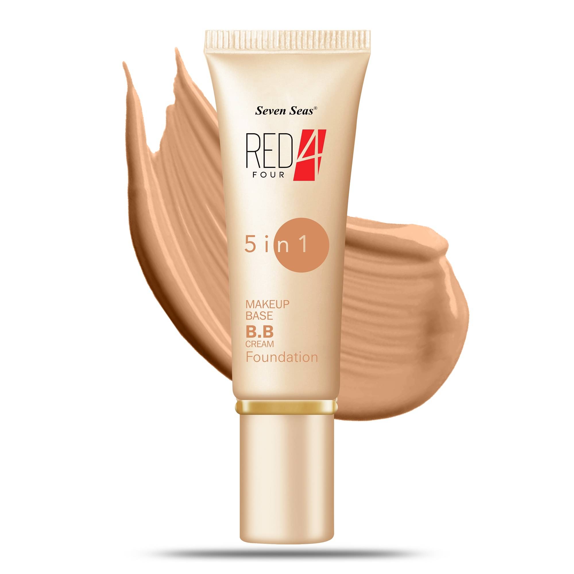    			Seven Seas Red4 5in1 Makeup Base BB Cream Total Oil Control Foundation|Water&Smudge proof(Tawny,40g)