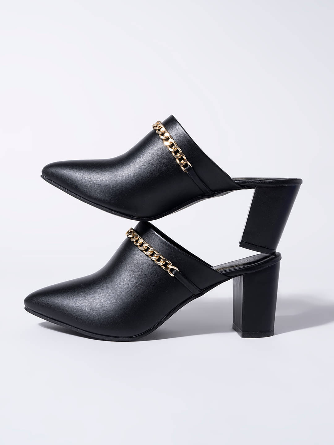     			Shoetopia Girls Block Slip On Solid Heels Sandals