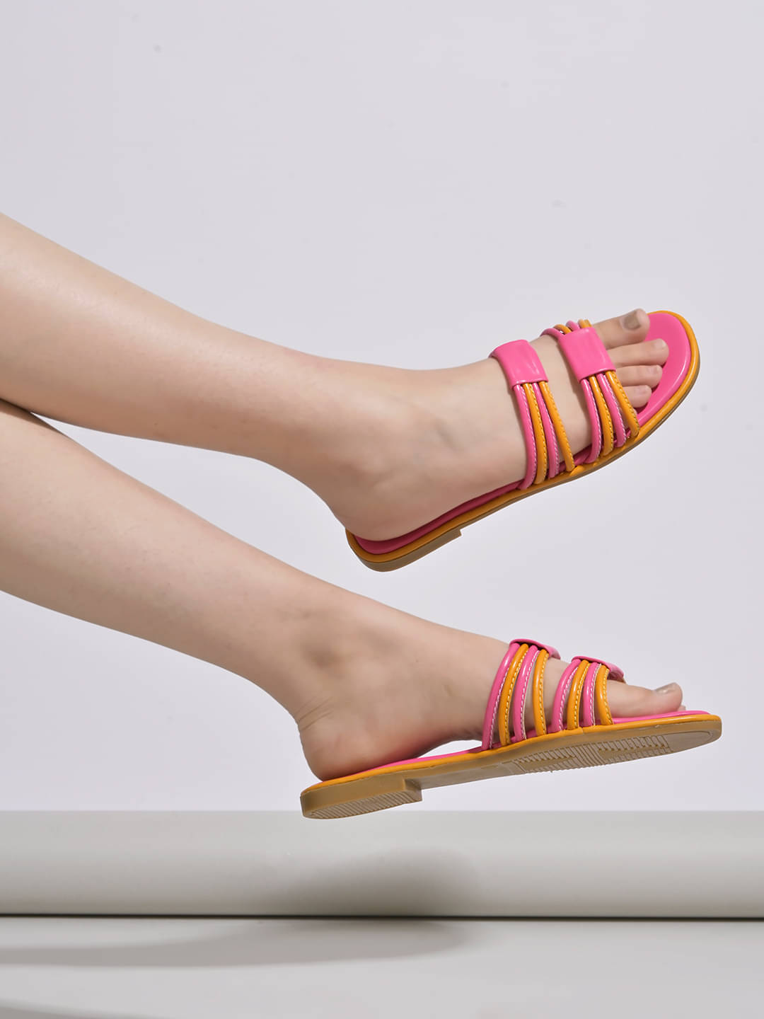 Shoetopia Striped Pink Flats For Girls Shoetopia Striped Pink Flats For Girls