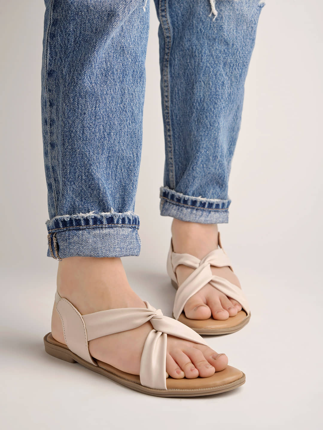 Stylestry Cream Women's Flats