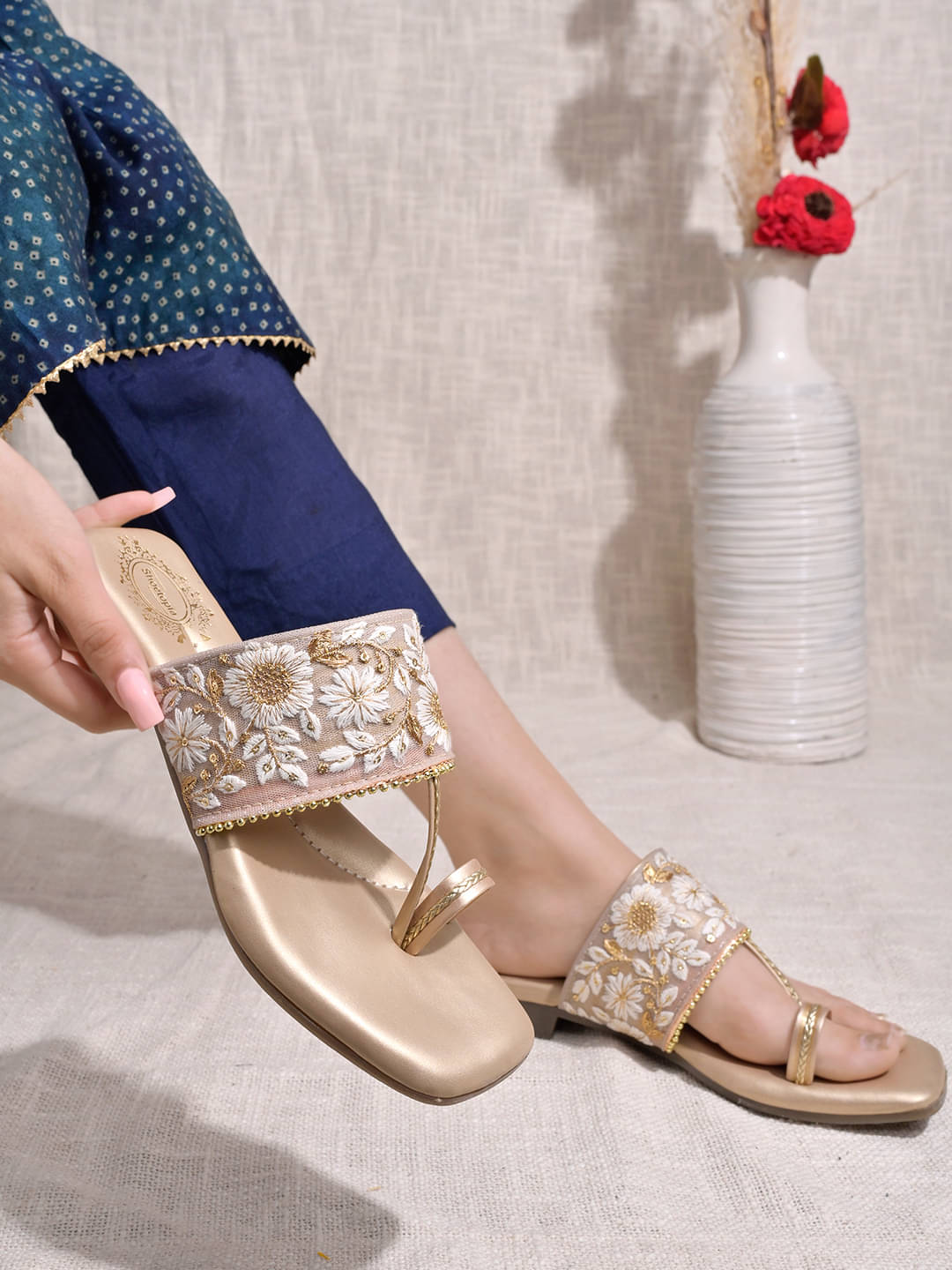 Stylestry Gold Women's Flats     			Stylestry Gold Women's Flats