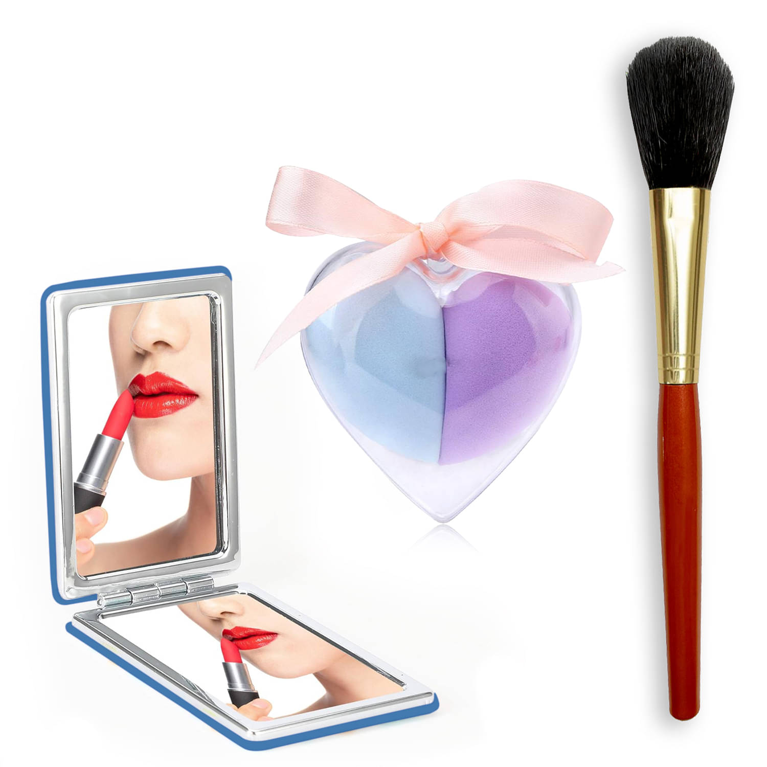     			Swiss Connection Dual Sided Square Compact Mirror 2x