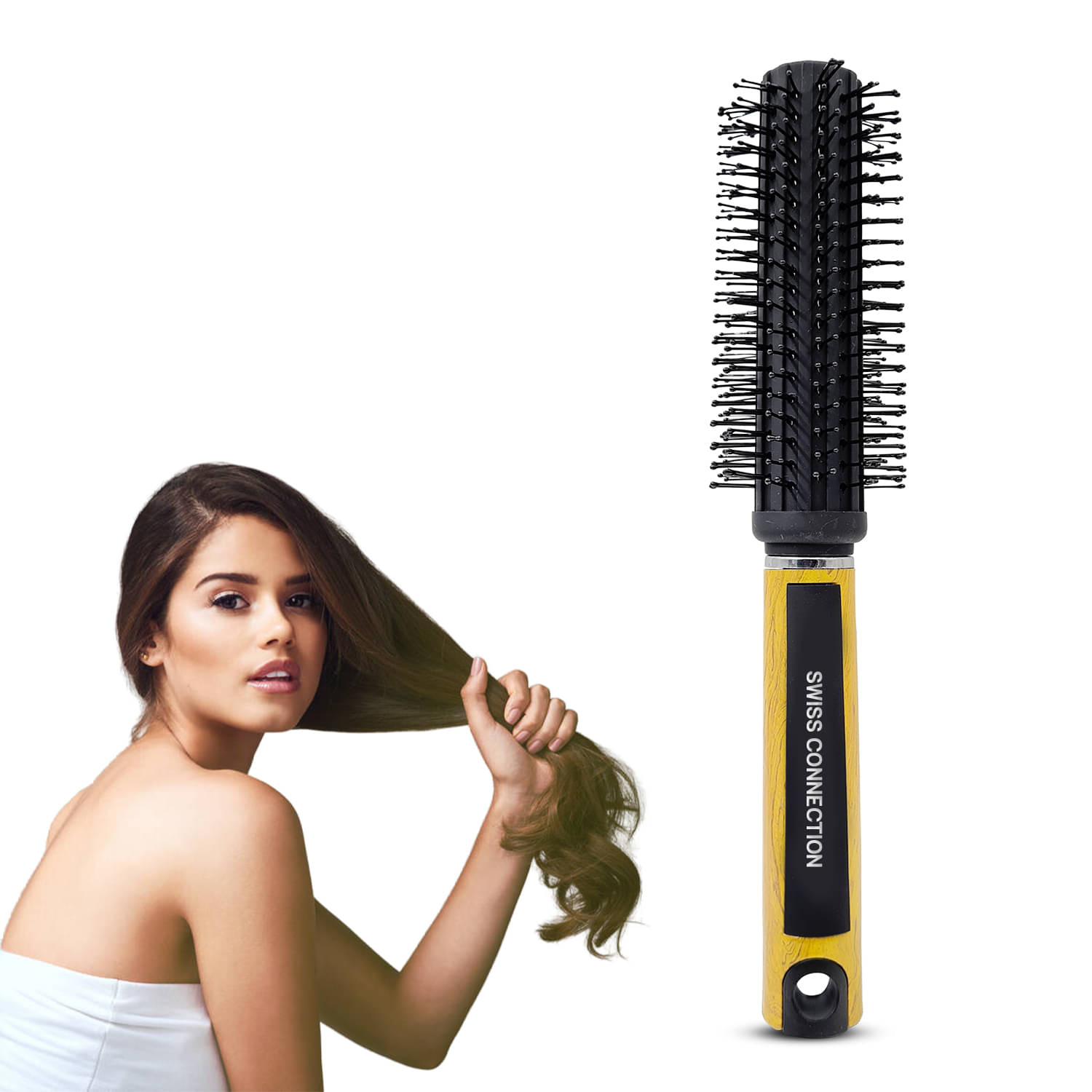     			Swiss Connection Round Brush For All Hair Types ( Pack of 1 )