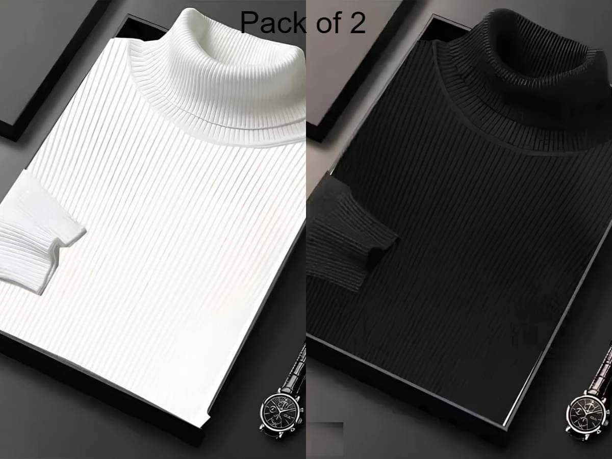     			TOROLY Woollen High Neck Men's Full Sleeves Pullover Sweater - Multicolor ( Pack of 2 )