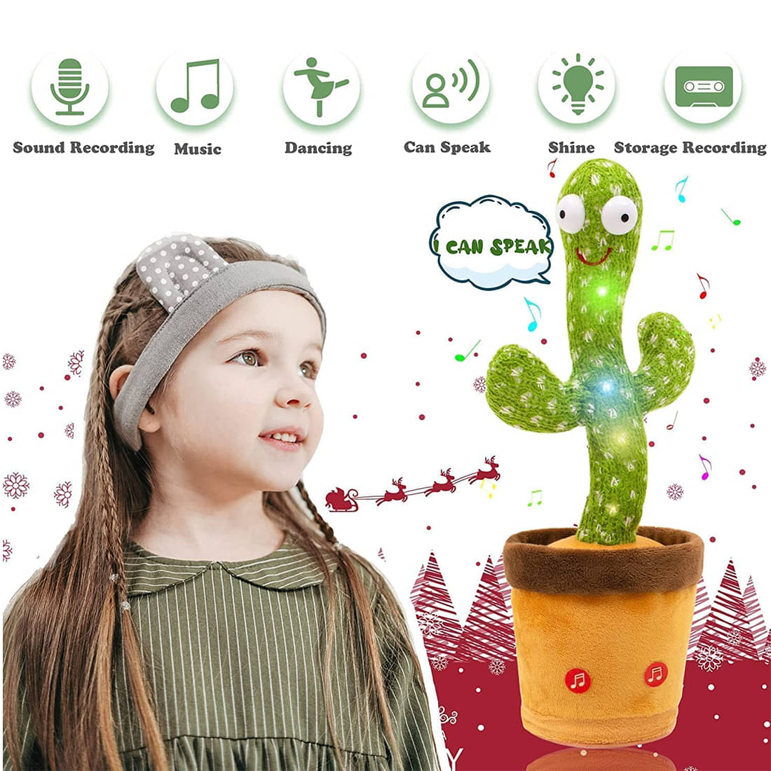     			Talking & Dancing Cactus Plush Activity Toy with Singing & Recording Function