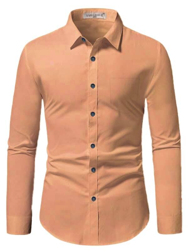     			UNI VIBE Cotton Blend Slim Fit Solids Full Sleeves Men's Casual Shirt - Orange ( Pack of 1 )