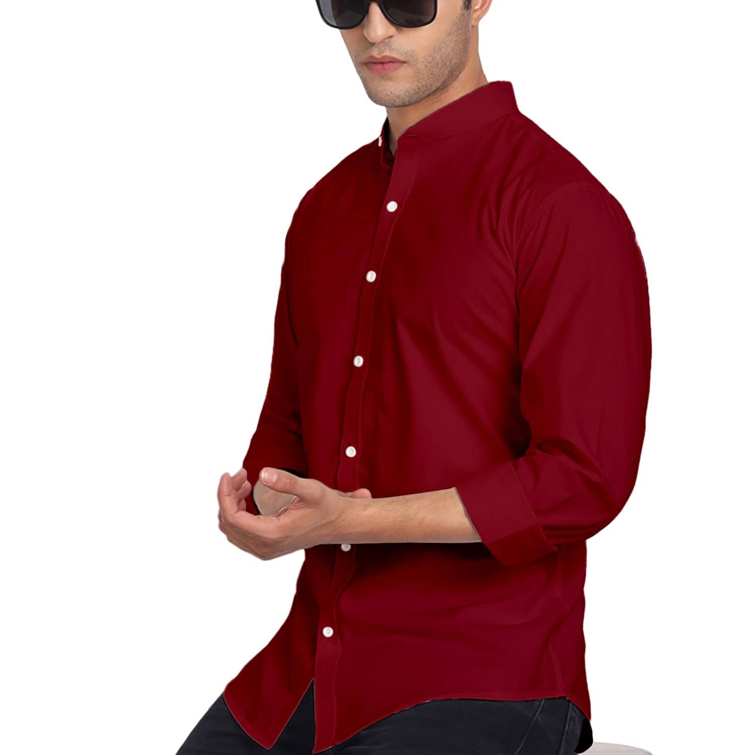 UNI VIBE Cotton Blend Slim Fit Solids Full Sleeves Men's Casual Shirt - Maroon ( Pack of 1 ) UNI VIBE Cotton Blend Slim Fit Solids Full Sleeves Men's Casual Shirt - Maroon ( Pack of 1 )