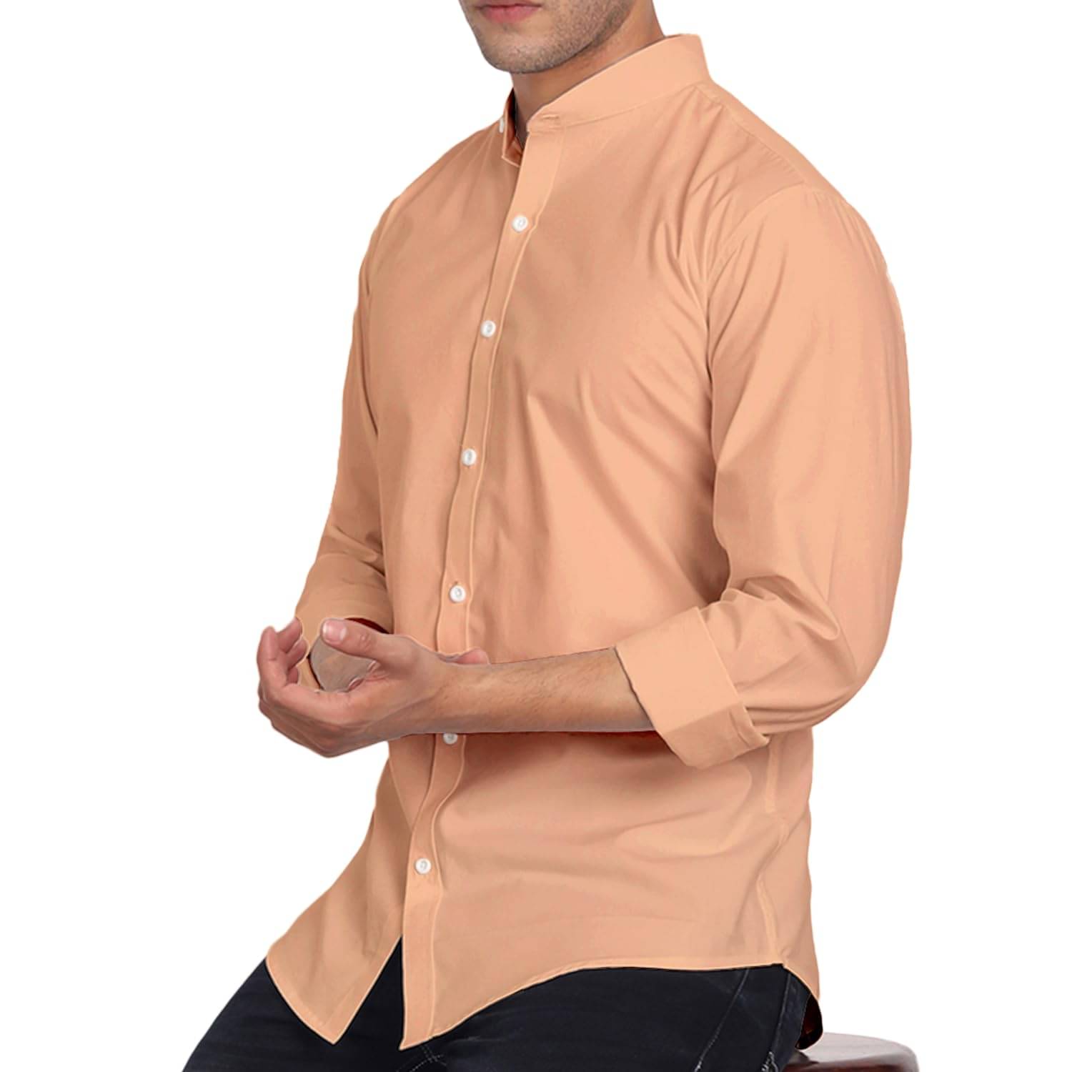     			UNI VIBE Cotton Blend Slim Fit Solids Full Sleeves Men's Casual Shirt - Orange ( Pack of 1 )