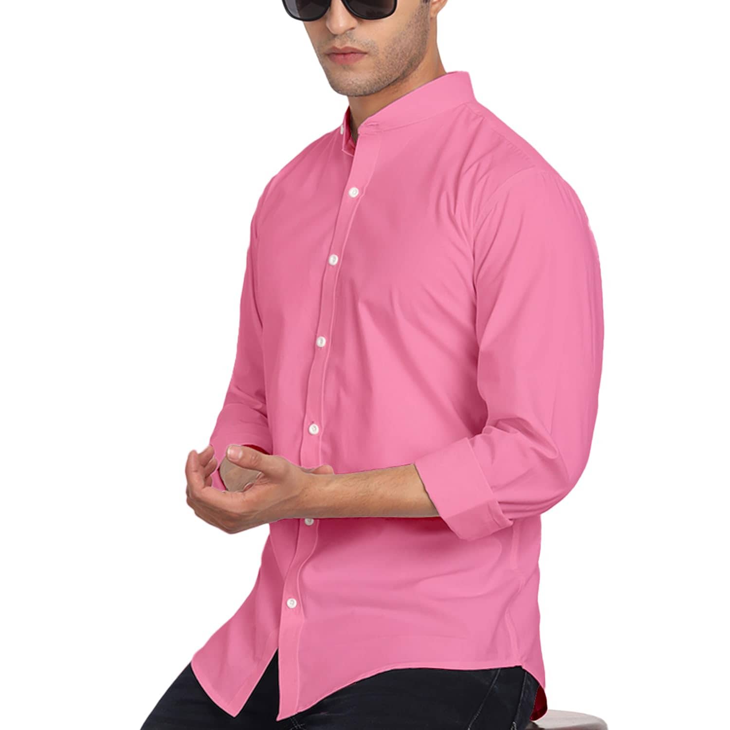 UNI VIBE Cotton Blend Slim Fit Solids Full Sleeves Men's Casual Shirt - Peach ( Pack of 1 )