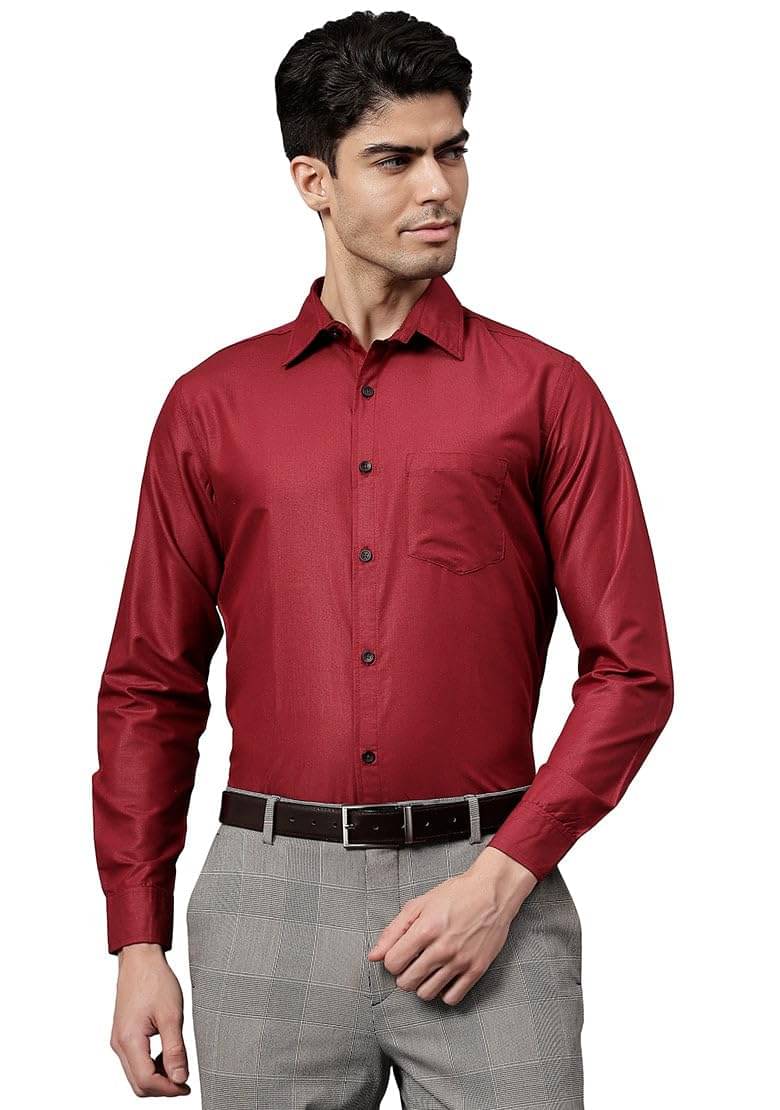 UNI VIBE Cotton Blend Slim Fit Solids Full Sleeves Men's Casual Shirt - Maroon ( Pack of 1 ) UNI VIBE Cotton Blend Slim Fit Solids Full Sleeves Men's Casual Shirt - Maroon ( Pack of 1 )