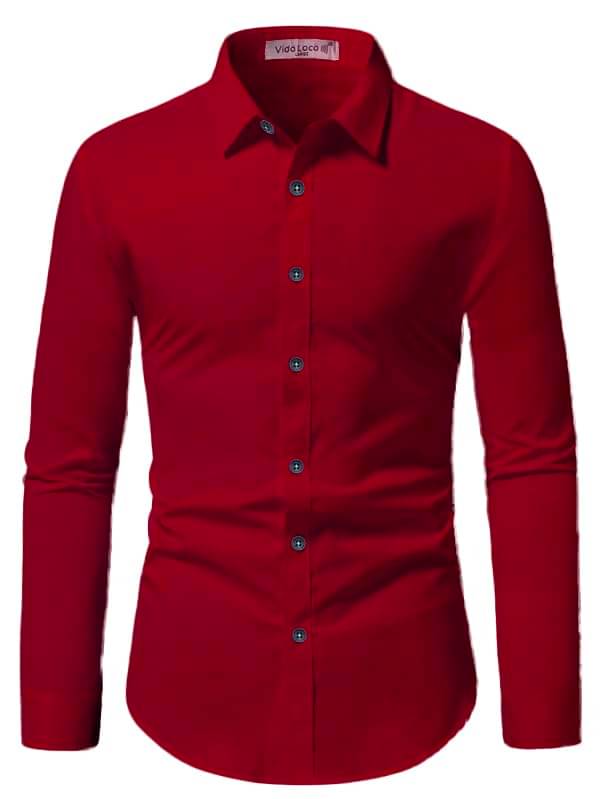 UNI VIBE Cotton Blend Slim Fit Solids Full Sleeves Men's Casual Shirt - Red ( Pack of 1 ) UNI VIBE Cotton Blend Slim Fit Solids Full Sleeves Men's Casual Shirt - Red ( Pack of 1 )