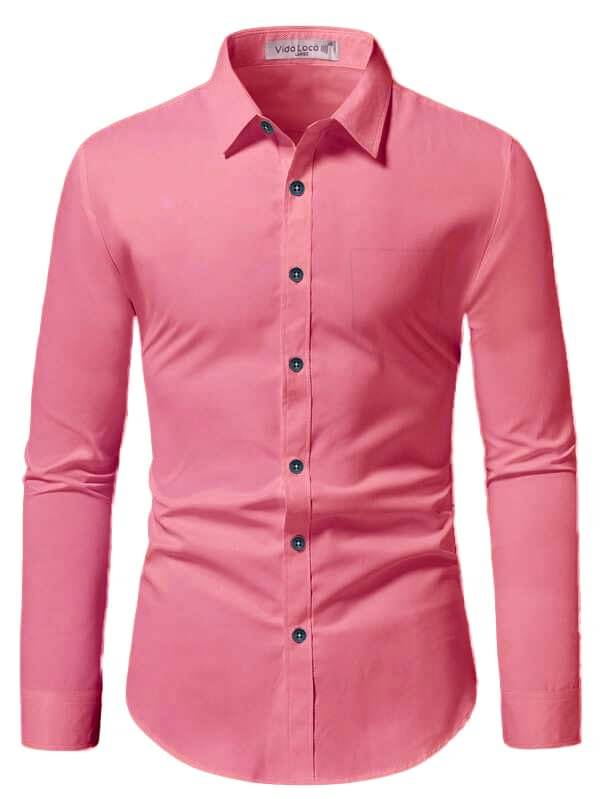     			UNI VIBE Cotton Blend Slim Fit Solids Full Sleeves Men's Casual Shirt - Peach ( Pack of 1 )