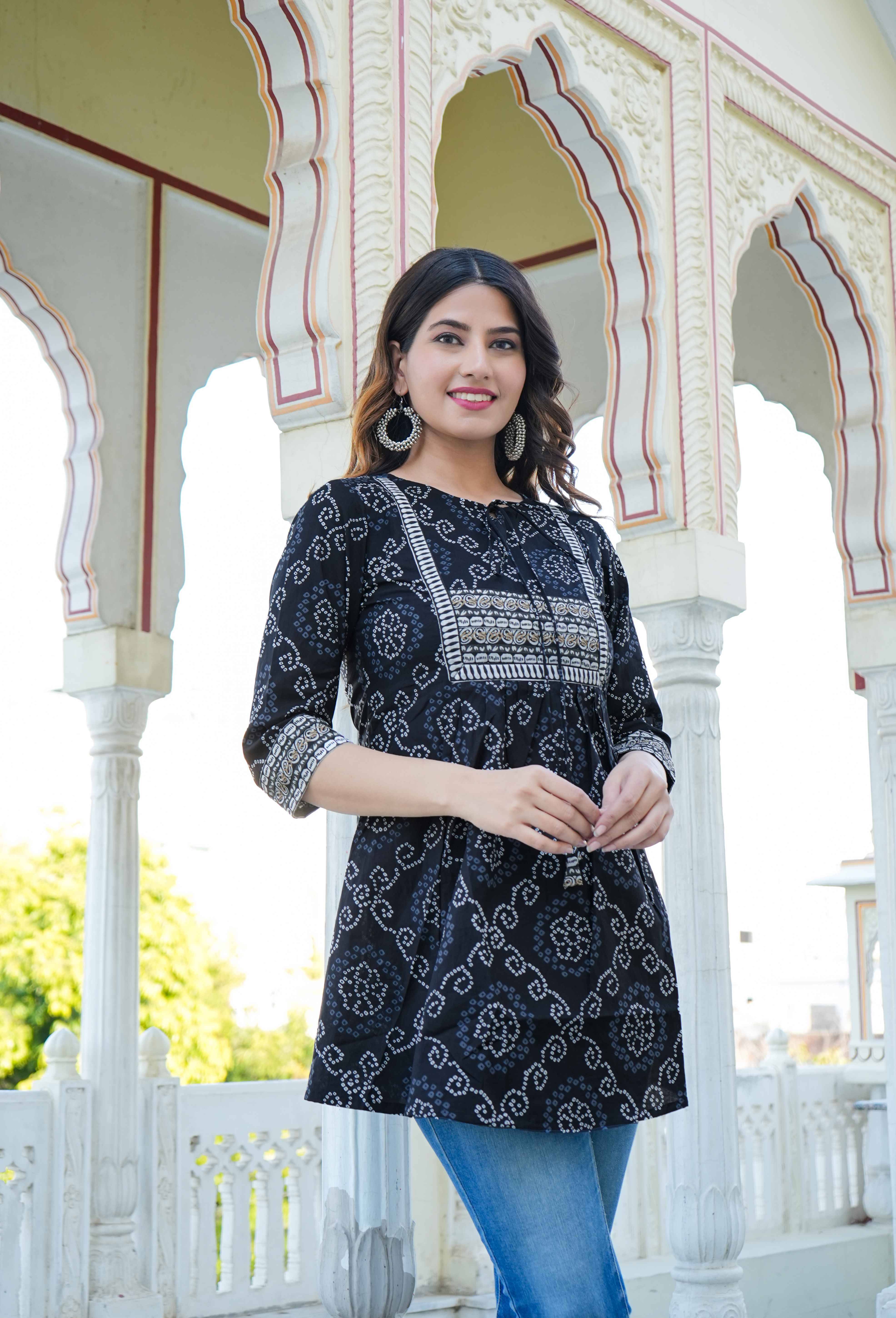 Cotton Short Kurti For Women (Pack of 1) Cotton Short Kurti For Women (Pack of 1)