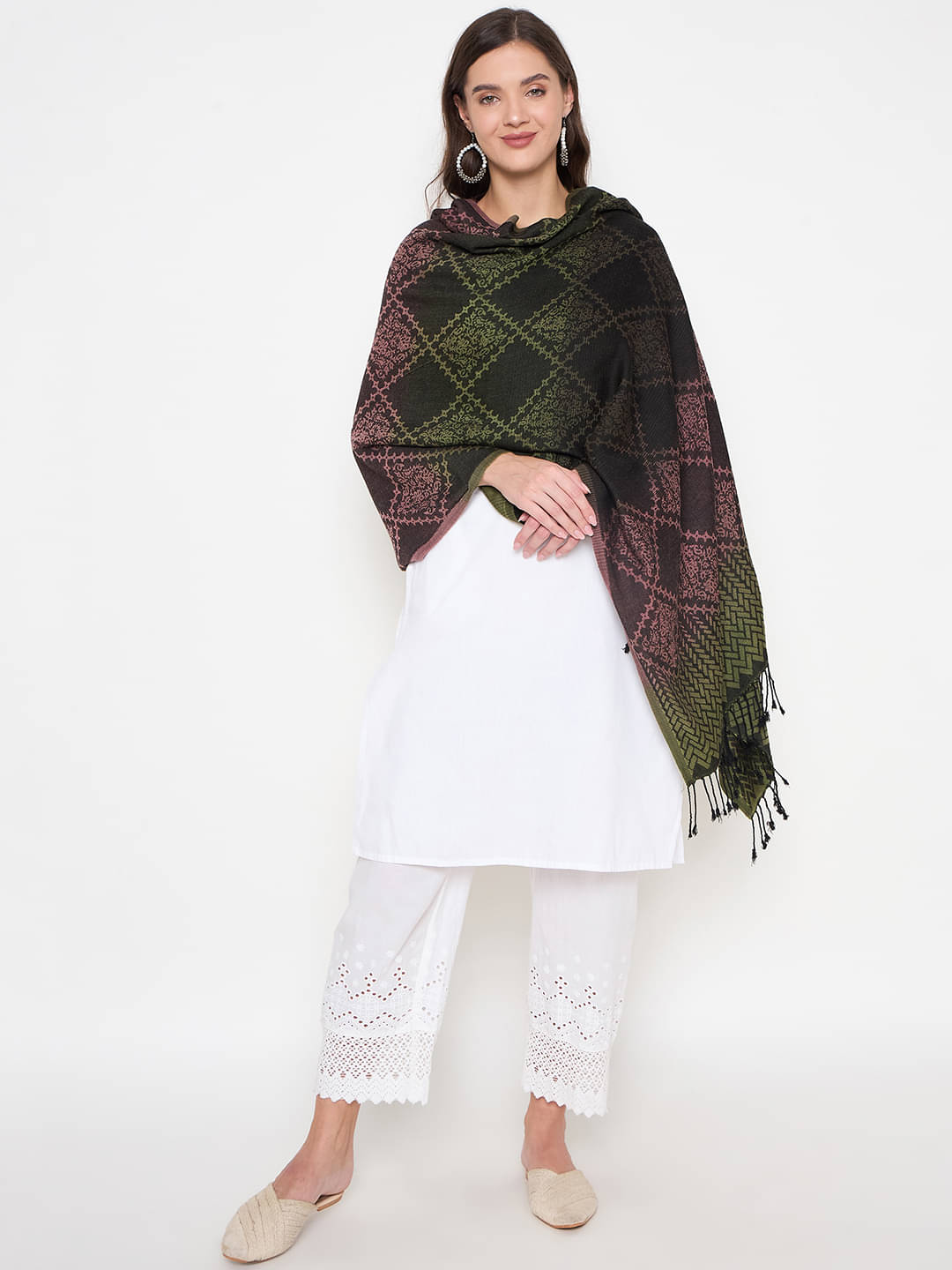 zigo Pink Printed Shawl - ( Pack of 1 ) zigo Pink Printed Shawl - ( Pack of 1 )