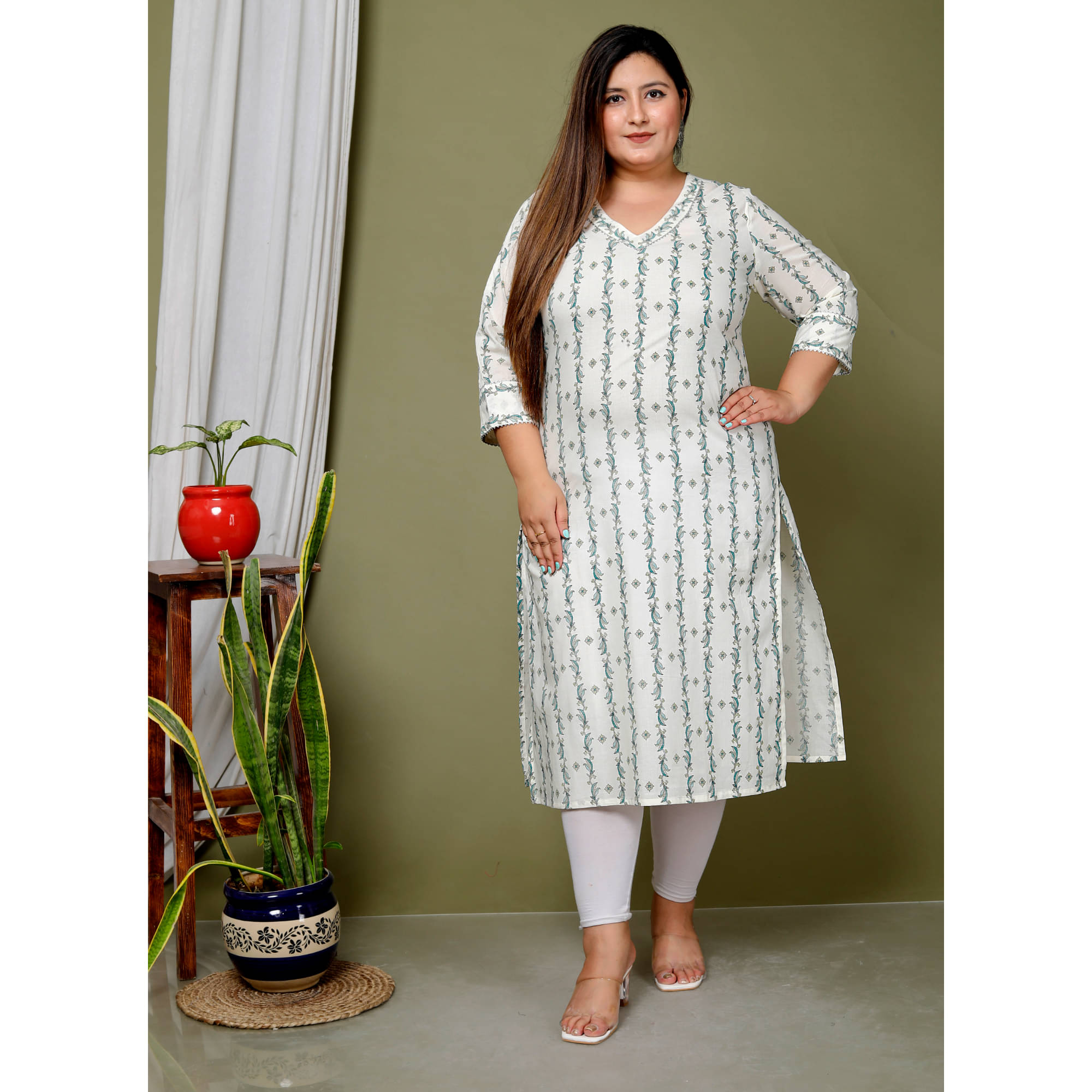 Avnii Cotton Printed Straight Women's Kurti - Blue ( Pack of 1 ) Avnii Cotton Printed Straight Women's Kurti - Blue ( Pack of 1 )