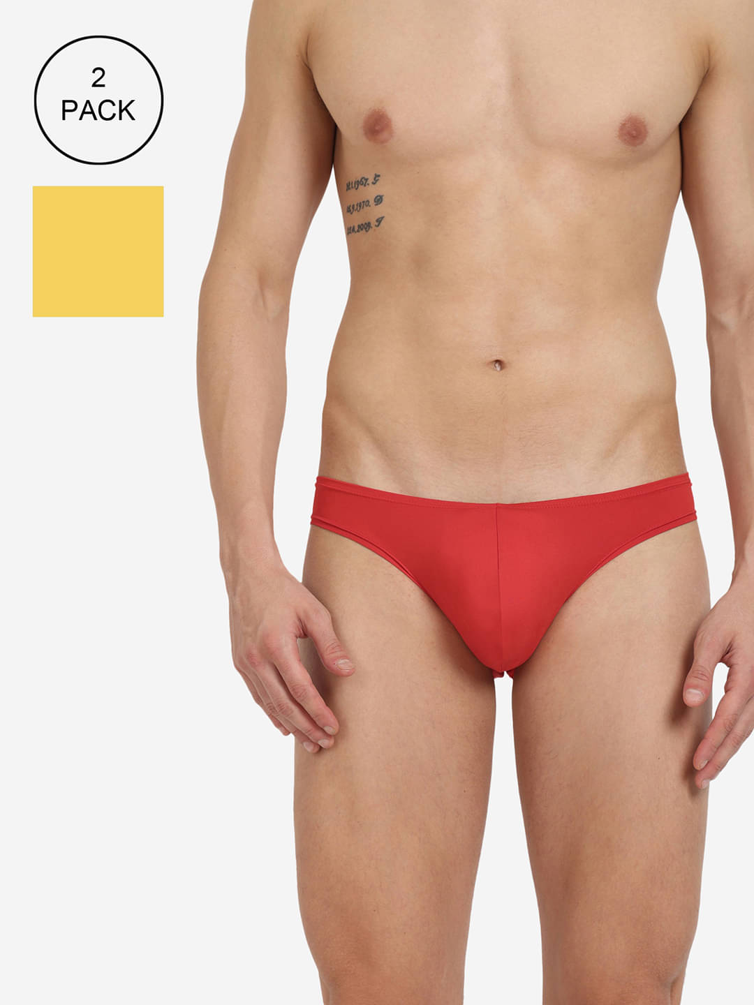 BASIICS By La Intimo Pack of 2 Polyester Briefs For Men's ( Multicolor4 ) BASIICS By La Intimo Pack of 2 Polyester Briefs For Men's ( Multicolor4 )