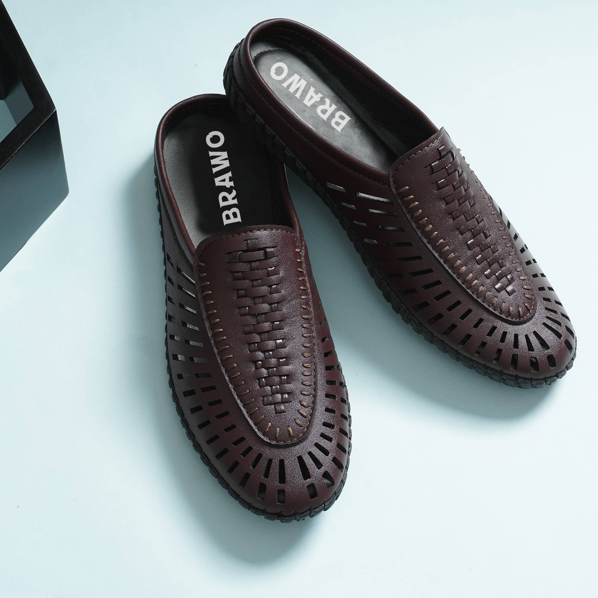 BRAWO Casual Sandal for Men Brown Men's Slip-on Shoes BRAWO Casual Sandal for Men Brown Men's Slip-on Shoes