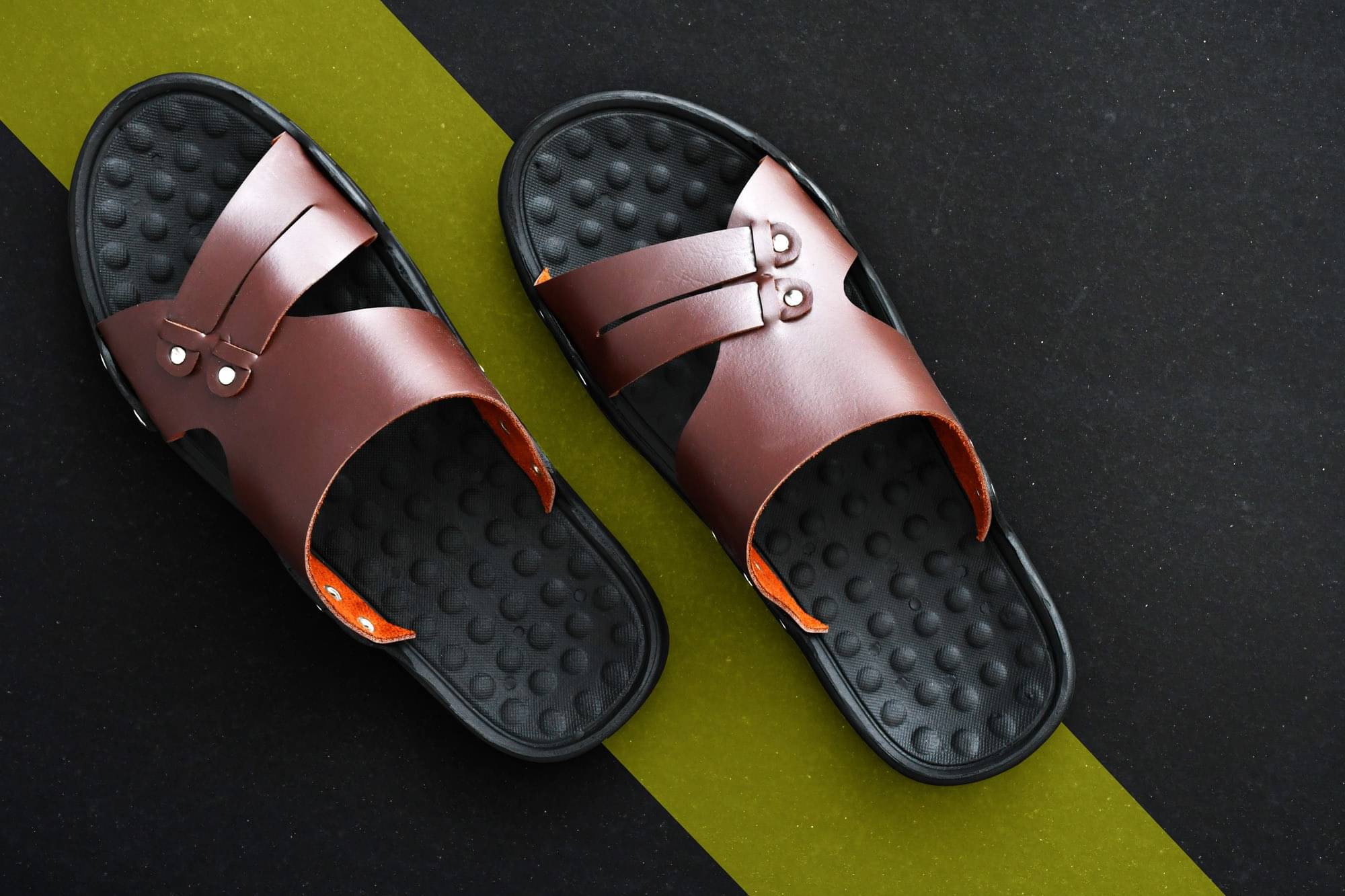     			BRAWO Casual Sandal for Men Brown Men's Slip-on Shoes