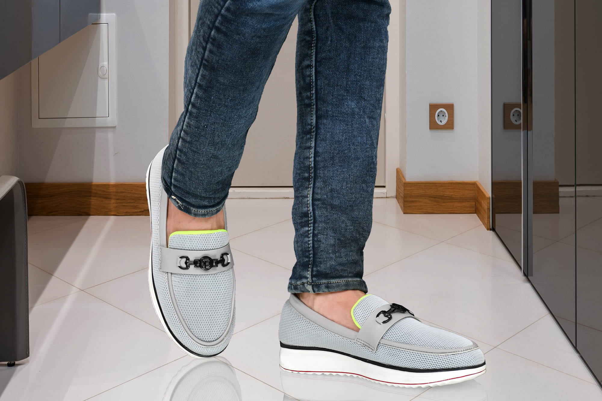     			BRAWO Casual Shoe for Men Grey Men's Sneakers