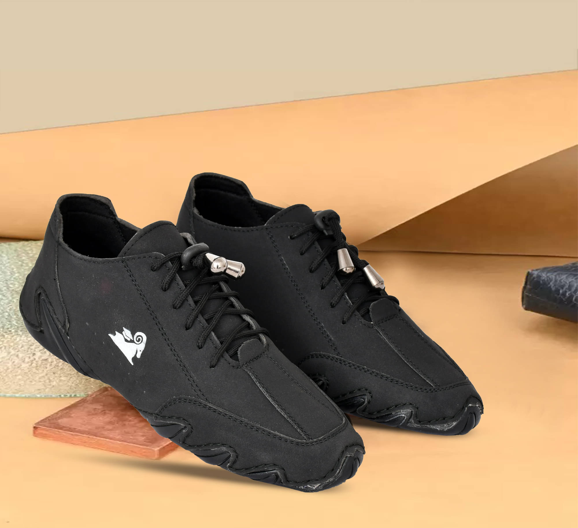     			BRAWO Casual Shoe for Men Black Men's Sneakers