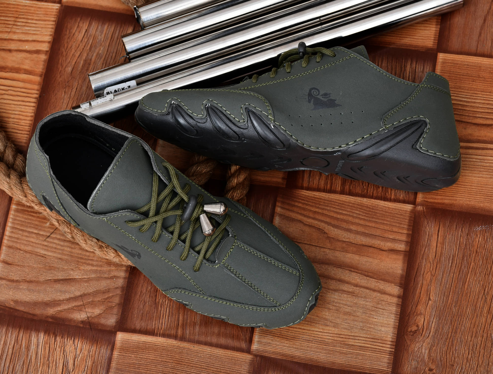     			BRAWO Casual Shoe for Men Olive Men's Sneakers