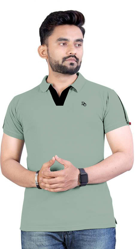     			DAAWEAR OUTFITS Pack of 1 Lycra Regular Fit Solid Half Sleeves Men's Polo T Shirt ( Sea Green )