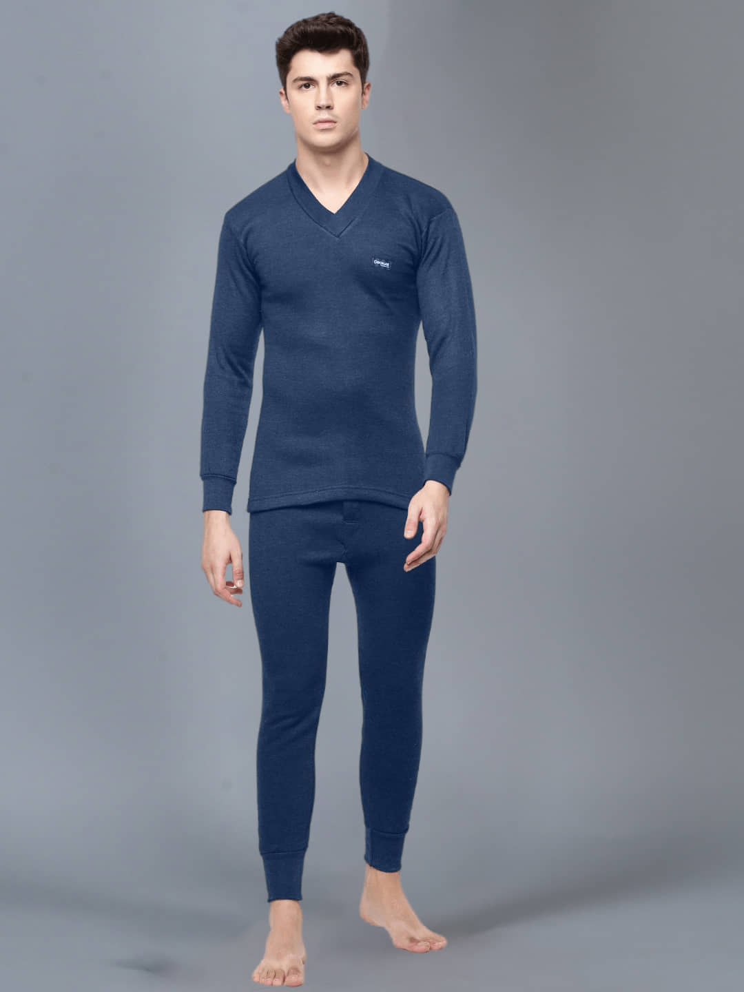 Dollar Pack of 1 Cotton Blend Men's Thermal Sets ( Black )